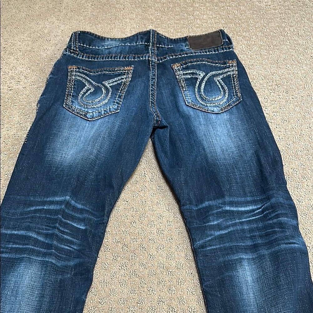 Big Star Blue Bootcut Jeans with Natural Whiskering